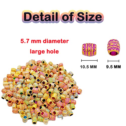 100 PCS Dreadlock Accessories Hair Beads for Girls, Small Hair Rings for Braids DIY African Hair Beads Colorful Tube Barrel Loc Jewelry for Black Women hair charms for braids - color: I