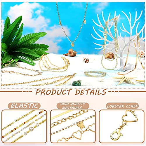 JenPen 8 Pcs Belly Chain Adjustable Waist Chain Summer Beach Bikini Waist Body Beads for Women Adults Multilayer - style: Charming Style