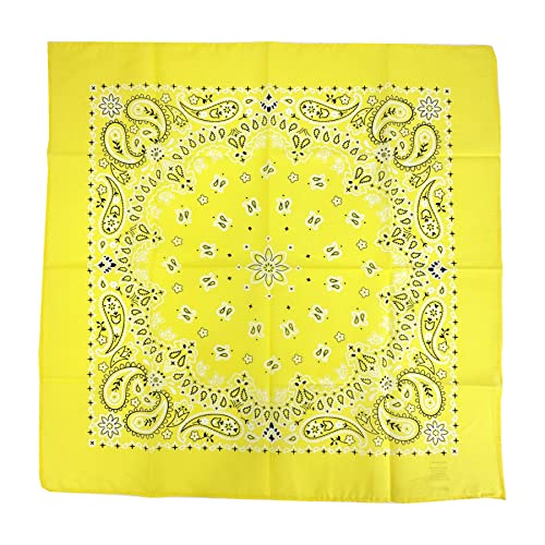 Bandanas for Women and Men，3 Pack Super Soft Thin 60s Preium Cotton 22 inch Handkerchiefs - color: 3 Pack-blazing Yellow