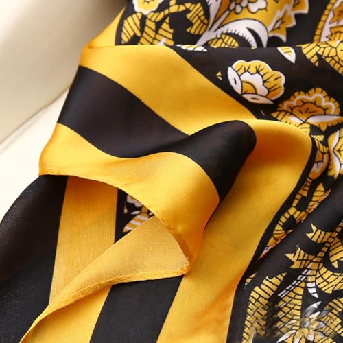 XL 43 Inch Extra Large Square Scarf Fashion Scarves Silk Feeling Hair Scarf Wrapping Scarfs Night Sleeping Headscarf - color: Ba1033