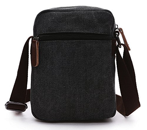 Collsants Mini Crossbody Bags for Women and Men - Small Purses and Handbags - Travel Bag - Canvas Shoulder Purse - color: Black