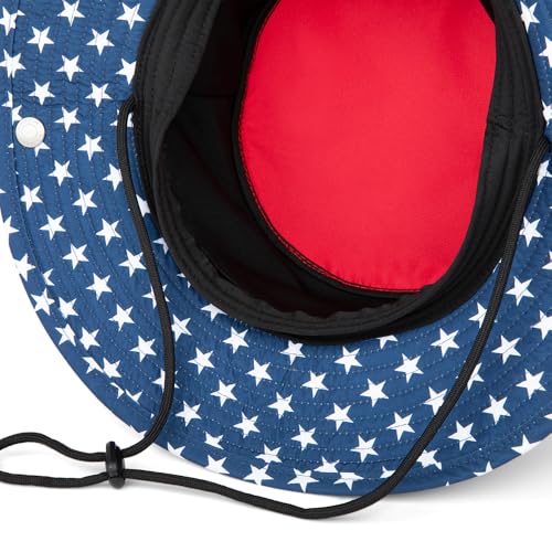 MISSION Cooling Bucket Hat - Unisex Wide-Brim Hat for Men & Women - Lightweight, Foldable & Durable - Cools Up to 2 Hours - color: Stars & Stripes