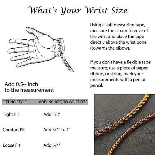 2Pcs Stainless Steel Bracelets for Men 14K Gold Plated Cuban Link Figaro Rope Silver Chain Bracelet Set Curb Width Sturdy Bracelet 7.5/8.3/9 Inches Jewelry Gifts for Dad Husband - color: E:Gold-Rope Link, size: Display Length: 9.0 Inches