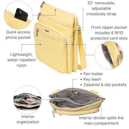 Baggallini womens Out and About Crossbody - color: Butter Yellow