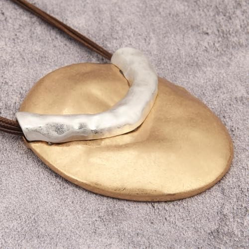 Boho Necklaces for Women Cord Necklace with Pendant Long Silver Necklace Vintage Sweater Necklace Hippie Jewelry for Women Girls Gifts - style: Large Pendant Necklace