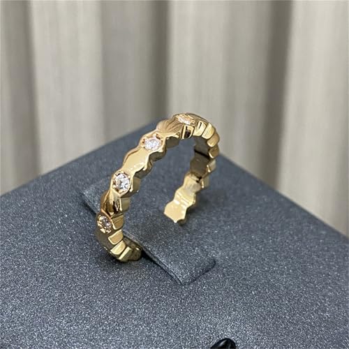14K Gold Plated Rings for Women Open Adjustable Rings Stackable Rings Charming Rings Statement Rings Thumb Ring Band Finger Rings Vintage Rings Handmade Rings for Men Women Anniversary Birthday Gift - color: Ring03-24