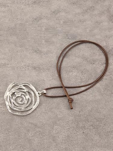 Boho Necklaces for Women Cord Necklace with Pendant Long Silver Necklace Vintage Sweater Necklace Hippie Jewelry for Women Girls Gifts - style: Boho Silver Necklace