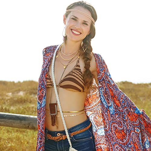 JenPen 8 Pcs Belly Chain Adjustable Waist Chain Summer Beach Bikini Waist Body Beads for Women Adults Multilayer - style: Charming Style