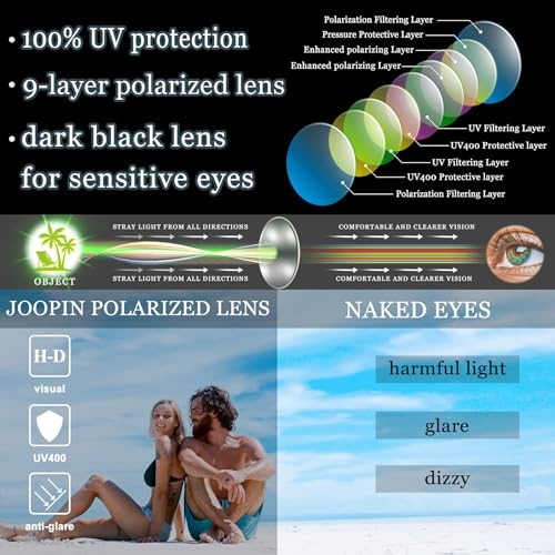 Joopin Oversized Sunglasses Womens Trendy Polarized Large Driving Sun Glasses Ladies UV Protective Big Sunnies Shades - color: B06-black Red/Black