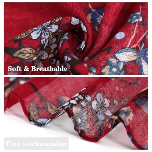 vimate Lightweight Scarf for Women Fashion Head Cover Hijab Cotton Voile Scarf Shawl Wrap for Spring Fall Winter Season - color: K1#.style 26