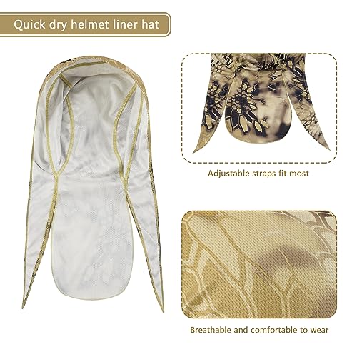 DOCILA 3 Pcs Do Rags for Men Skull Cap Bandana Hat Breathable Helmet Linner Beanie - color: Snakeskin