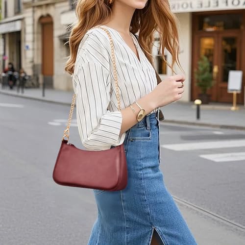 Uygafly Shoulder Bag for Women Cute Handbags Purses - color: Awr-wine Red