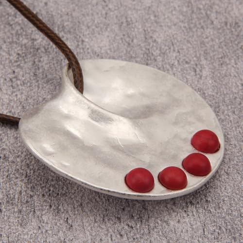 JAOYU Bohemian Necklaces for Women Leather Necklace Wood Pendant Choker Long Brown Necklace Chunky Circle Boho Hippie Jewelry - style: Bohemian Chain Necklace