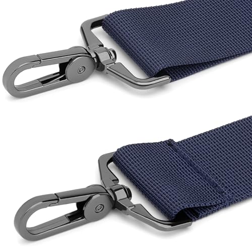 RAINYEAR Shoulder Strap for Bag, Adjustable Soft Padded Replacement Shoulder Strap with Metal Hooks for Messenger Bag - color: Navy Blue