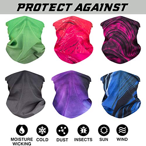 Toes Home 6PCS Outdoor Headband Elastic Seamless Bandana Neck Gaiter Scarf Sport Headwear Boho Series for Yoga Hiking - color: Multicolor