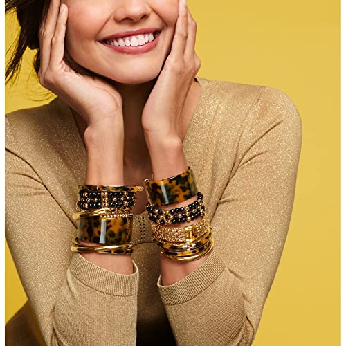 FAERLIIRY Cuff Bracelet for Women Acrylic Resin Bracelets Statement Bangle Bracelet Adjustable Bracelet Wide Chunky Bracelets for Women - color: Tortoiseshell