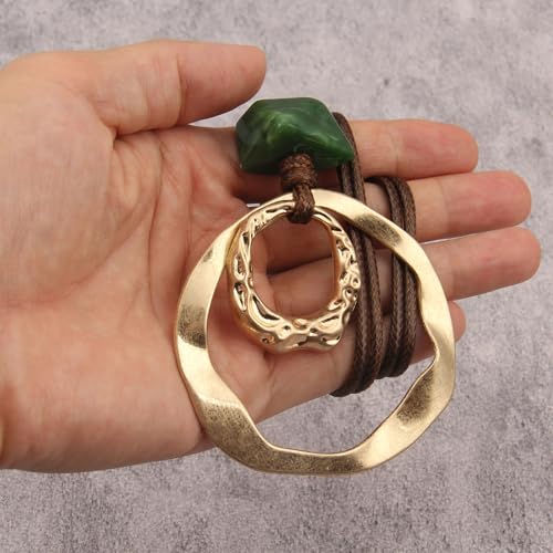 Boho Necklaces for Women Cord Necklace with Pendant Long Silver Necklace Vintage Sweater Necklace Hippie Jewelry for Women Girls Gifts - style: Bohemian Pendant Necklaces