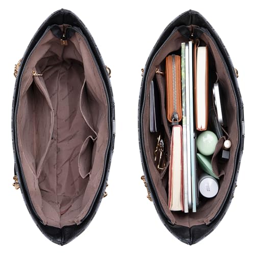 Montana West Tote Bag for Women Chain Top-handle Handbags - color: Grey/Black