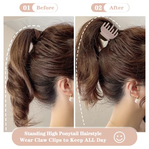 1.6" Matte Small Double Row Teeth Hair Clips for Women - Strong Hold Jaw Clamps for Thin, Fine & Thick Hair - color: Neutral Color