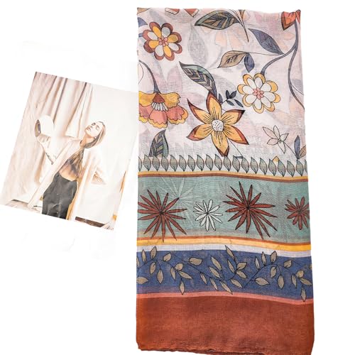 vimate Lightweight Scarf for Women Fashion Head Cover Hijab Cotton Voile Scarf Shawl Wrap for Spring Fall Winter Season - color: J2#.style 39