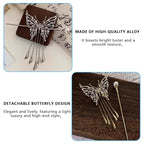 1 Pc Butterfly Hair sticks for buns,Hair pins for women,Buns and Updos with No Hair Damage,Metal French Pin Great Hold,Suitable for fine & thick hair(silver) US377 (silver) - color: silver