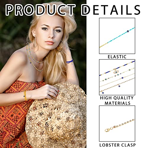 JenPen 8 Pcs Belly Chain Adjustable Waist Chain Summer Beach Bikini Waist Body Beads for Women Adults Multilayer - style: Delicate Style