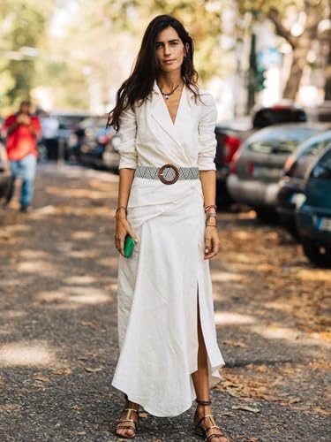 2/4 Pack Straw Woven Elastic Stretchy Waist Belts for Women, Fashion Boho Waist Belt Rattan Raffia Ladies Belts - color: Pattern2, size: Medium