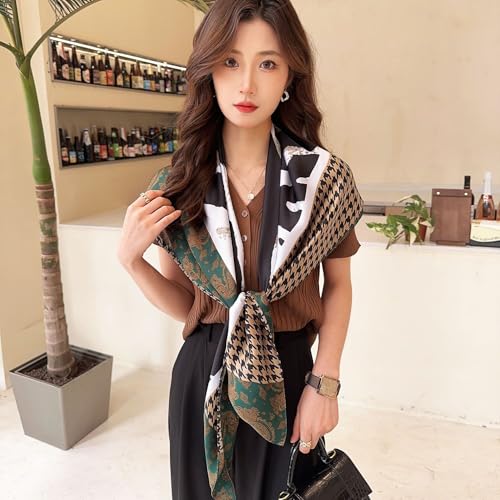 XL 43 Inch Extra Large Square Scarf Fashion Scarves Silk Feeling Hair Scarf Wrapping Scarfs Night Sleeping Headscarf - color: Ba1022