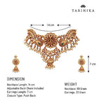 TARINIKA Brass Indian Choker Necklace Set - Gold Plated Cubic Zirconia Indian Jewelry Sets for Women Dangle, Drop, Jhumka Earrings Traditional Desi Necklace Pearls Gift for her - style: Anusri Antique(White Green)