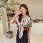 XL 43 Inch Extra Large Square Scarf Fashion Scarves Silk Feeling Hair Scarf Wrapping Scarfs Night Sleeping Headscarf - color: Ba1011