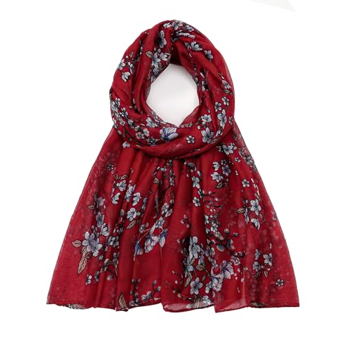 vimate Lightweight Scarf for Women Fashion Head Cover Hijab Cotton Voile Scarf Shawl Wrap for Spring Fall Winter Season - color: K1#.style 26