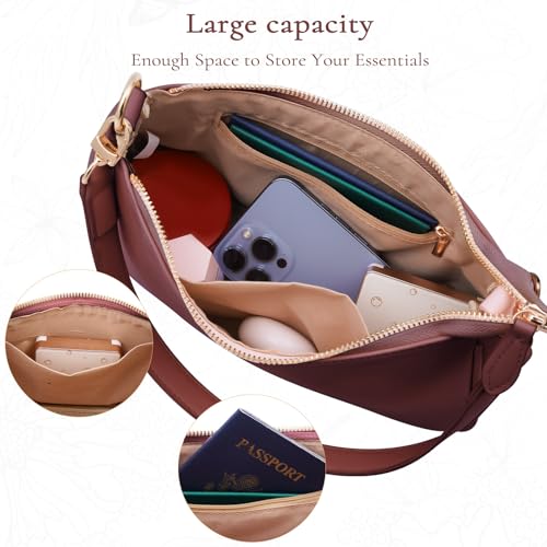 Uygafly Shoulder Bag for Women Cute Handbags Purses - color: Awr-wine Red