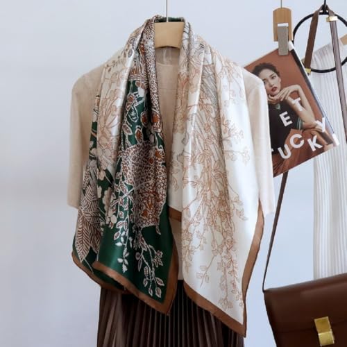 XL 43 Inch Extra Large Square Scarf Fashion Scarves Silk Feeling Hair Scarf Wrapping Scarfs Night Sleeping Headscarf - color: Ba1011