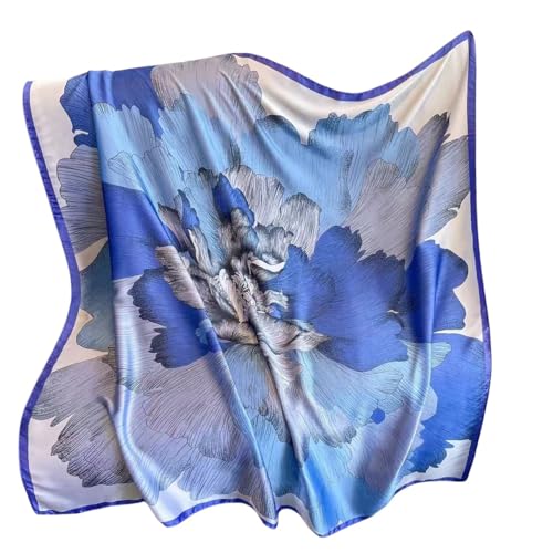 XL 43 Inch Extra Large Square Scarf Fashion Scarves Silk Feeling Hair Scarf Wrapping Scarfs Night Sleeping Headscarf - color: Ba1026