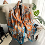 XL 43 Inch Extra Large Square Scarf Fashion Scarves Silk Feeling Hair Scarf Wrapping Scarfs Night Sleeping Headscarf - color: Ba1023