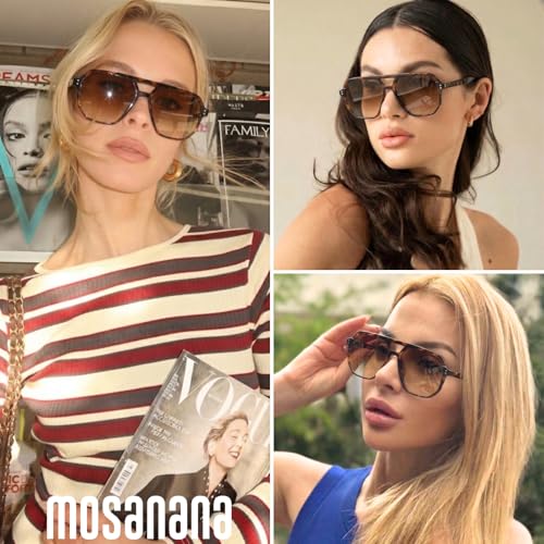 mosanana Oversized Aviator Sunglasses for Women and Men with Polarized Lens MS52243 - color: C9-green