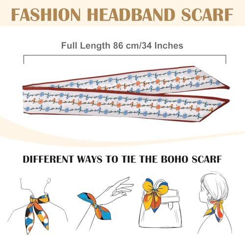 Fashion Scarves for Women Multifunctional Purse Scarf Boho Neck Scarves for Headband Bag Belt Hair Accessories - color: 52 Color Mixing