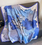 XL 43 Inch Extra Large Square Scarf Fashion Scarves Silk Feeling Hair Scarf Wrapping Scarfs Night Sleeping Headscarf - color: Ba1026