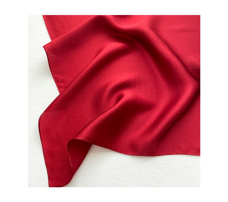 100% Mulberry Silk Neck Scarf - 21'' x 21'' Lightweight Neckerchief - Women Men Small Square Digital Printed Scarves - color: 068