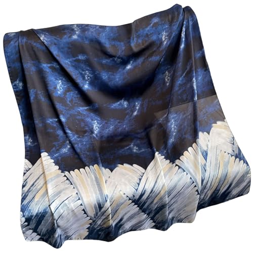 XL 43 Inch Extra Large Square Scarf Fashion Scarves Silk Feeling Hair Scarf Wrapping Scarfs Night Sleeping Headscarf - color: Ba1024