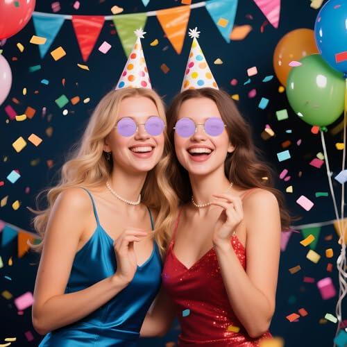 Round Hippie Glasses, 60s 70s Colored Circle Sunglasses for Women Men Disco Party Costume Accessories - color: Purple