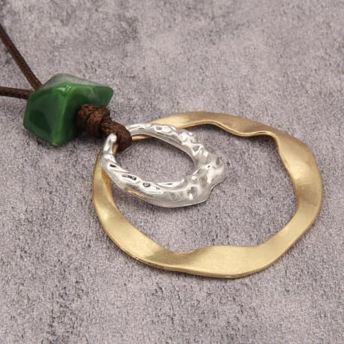 Boho Necklaces for Women Cord Necklace with Pendant Long Silver Necklace Vintage Sweater Necklace Hippie Jewelry for Women Girls Gifts - style: Chunky Boho Necklaces