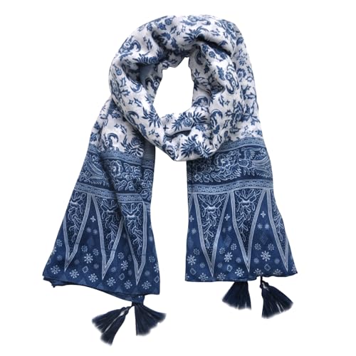 Lightweight Boho Scarf for Women Spring Summer Floral Printed Scarves Fashion Shawl Wrap - color: Color-d01