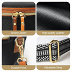 Crossbody Bags for Women, Large Vegan Leather Trendy Bum Bag - color: Black Brown