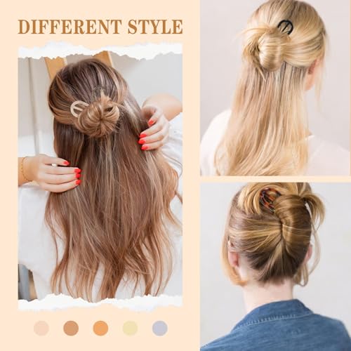 6PCS French Hair Pins for Women, Tortoise Shell French Pins Hair, Large Hair Styling Pins for Thin Thick Hair, 3 Internal Teeth Hair Sticks, Hair Pin for Buns, French Twist Pin, Valentine's Day Gifts - color: Leopard print