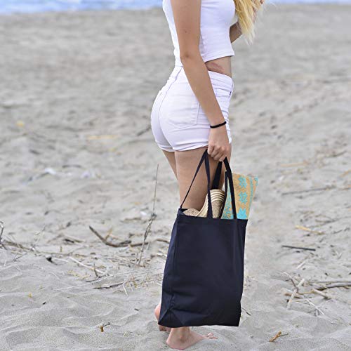 TBF Wholesale Canvas Tote Bags 15x16x3 with Bottom Gusset | Blank Totes for Printing, Painting & Embroidery - color: Black