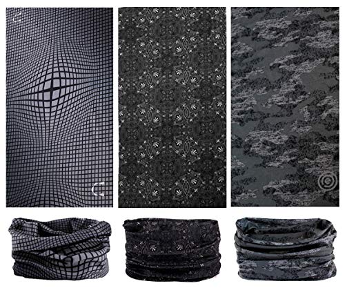 Toes Home 6PCS Outdoor Headband Elastic Seamless Bandana Neck Gaiter Scarf Sport Headwear Boho Series for Yoga Hiking - color: Gray Series