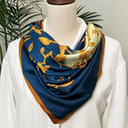 XL 43 Inch Extra Large Square Scarf Fashion Scarves Silk Feeling Hair Scarf Wrapping Scarfs Night Sleeping Headscarf - color: Ba1019