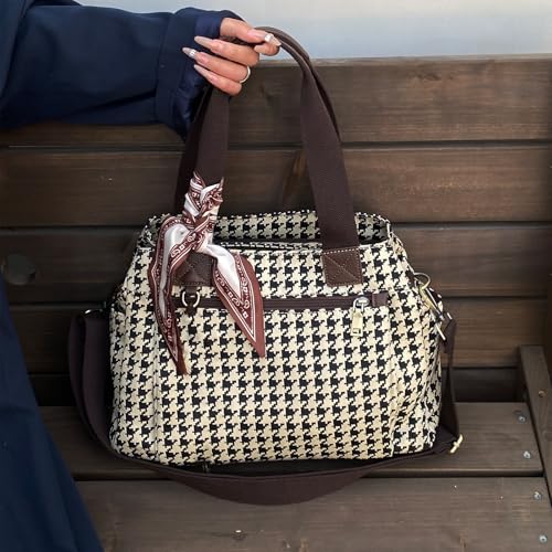 Canvas Hobo Bags for Women Casual Tote Bag Purses and Handbags Multi-Color Striped Crossbody Bags Ladies Top Handle Satchel - color: Wy31-gousthooth