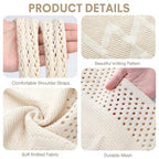 EIMMBD Crochet Bags for Women Beach Totes Bags Aesthetic Summer Tote Shoulder Hippie Bag Knit Bag - color: Standard Beige-a
